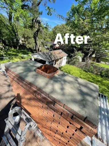 Chimney crown documented during an inspection by Chimney Works